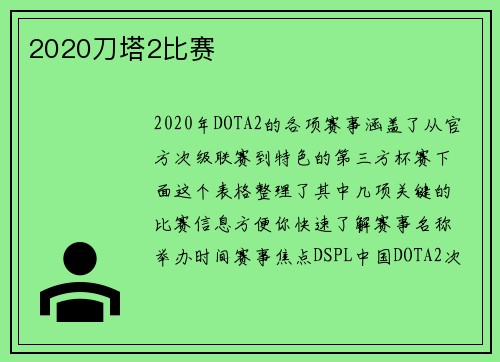 2020刀塔2比赛